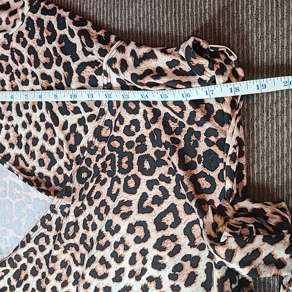 YMI Animal Print Crossover Blouse - Picture 9 of 10